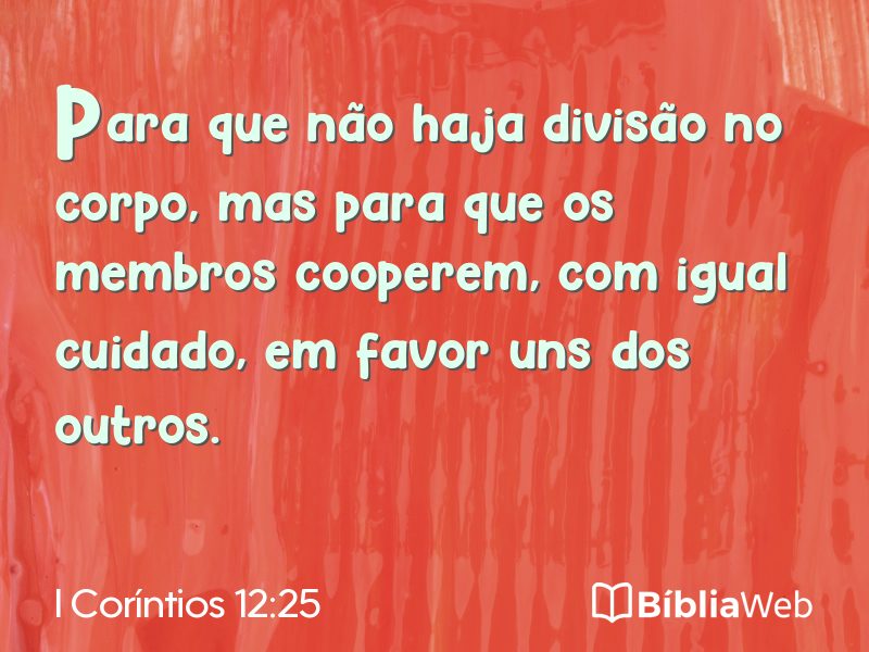 I Coríntios 12:25 em imagem para compartilhar