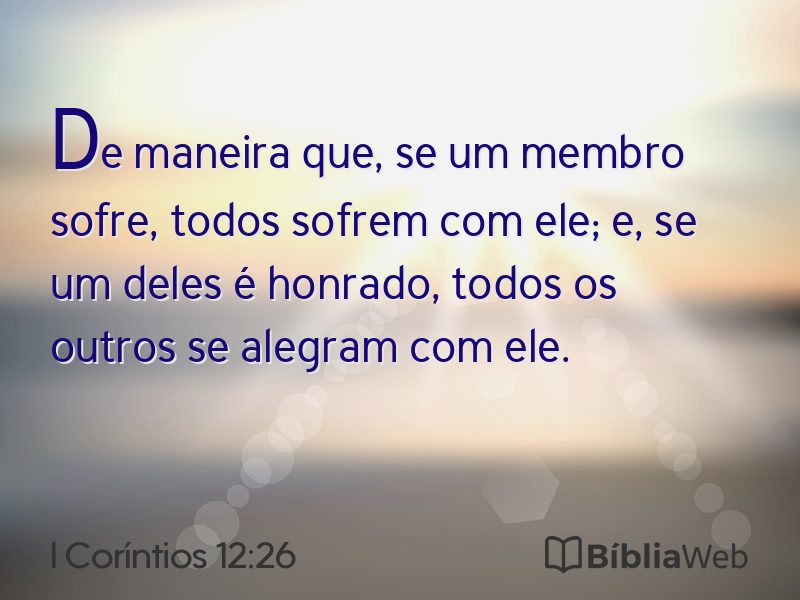 I Coríntios 12:26 em imagem para compartilhar