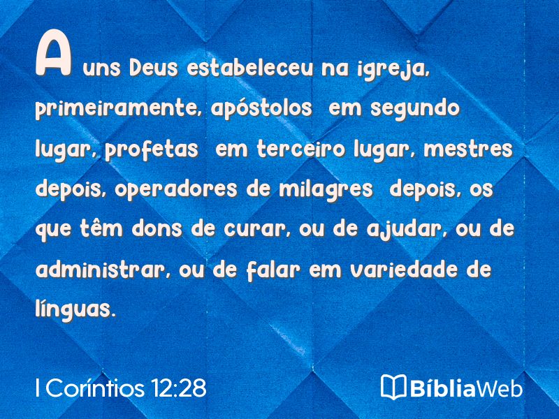 I Coríntios 12:28 em imagem para compartilhar