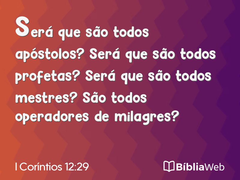 I Coríntios 12:29 em imagem para compartilhar
