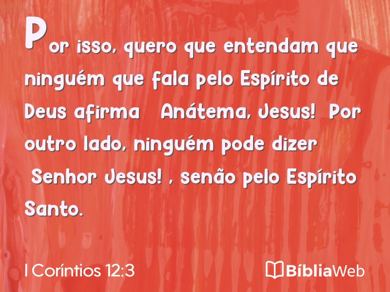 I Coríntios 12:3 em imagem para compartilhar