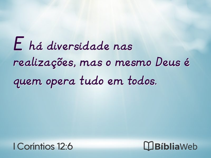 I Coríntios 12:6 em imagem para compartilhar