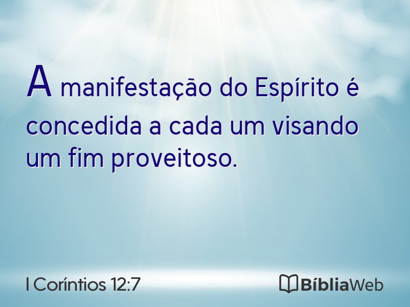 I Coríntios 12:7 em imagem para compartilhar