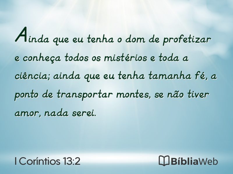 I Coríntios 13:2 em imagem para compartilhar
