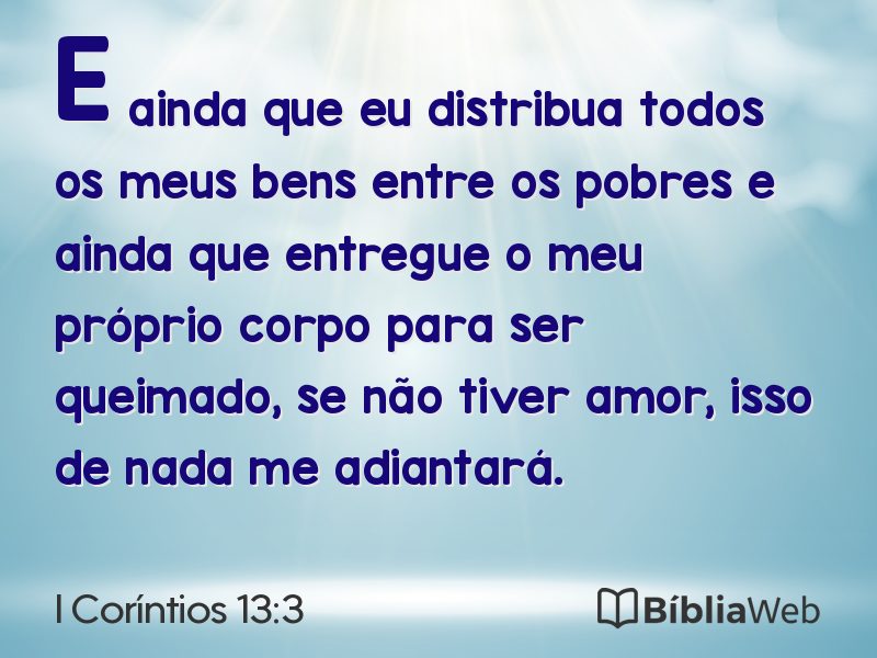I Coríntios 13:3 em imagem para compartilhar