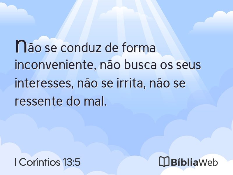 I Coríntios 13:5 em imagem para compartilhar