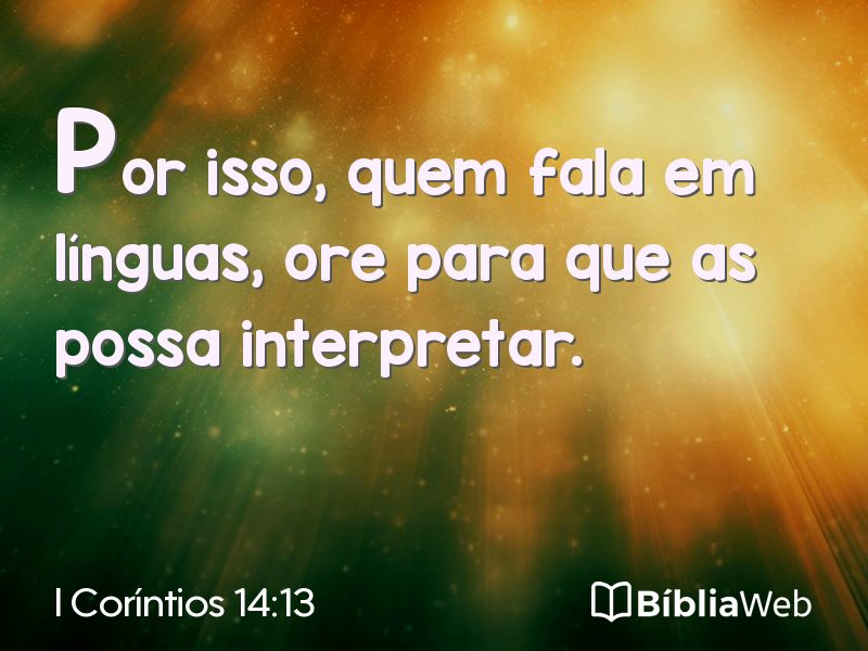 I Coríntios 14:13 em imagem para compartilhar