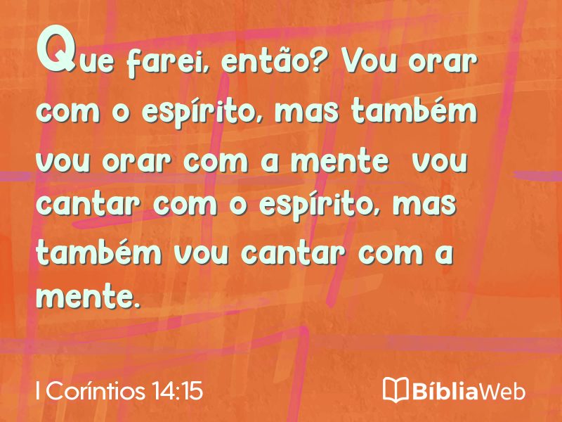 I Coríntios 14:15 em imagem para compartilhar