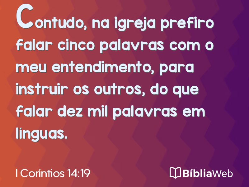 I Coríntios 14:19 em imagem para compartilhar