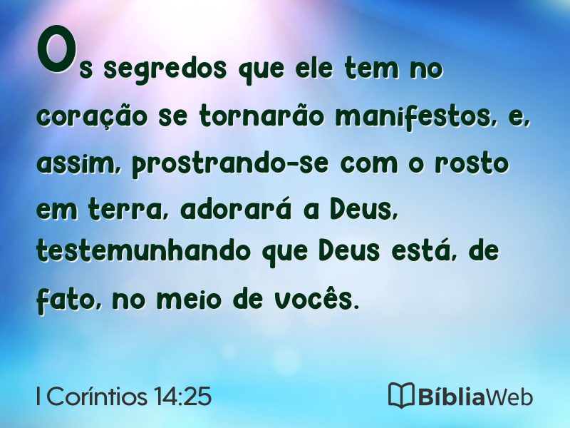 I Coríntios 14:25 em imagem para compartilhar