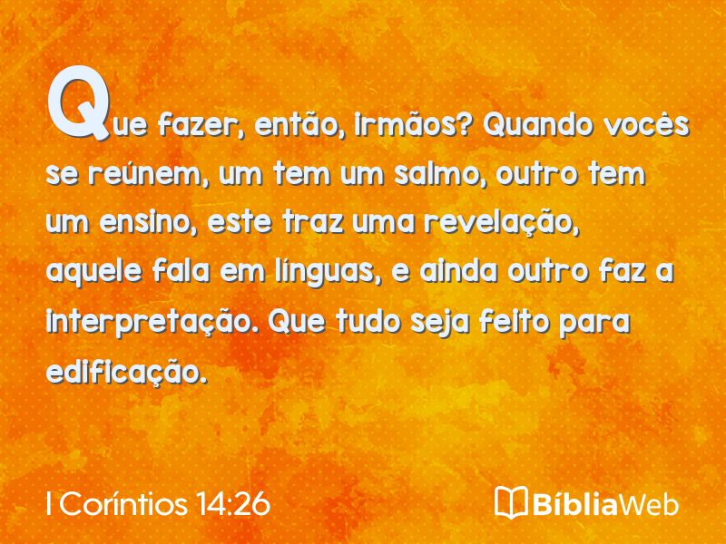 I Coríntios 14:26 em imagem para compartilhar