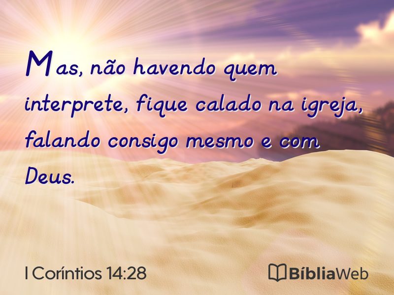 I Coríntios 14:28 em imagem para compartilhar