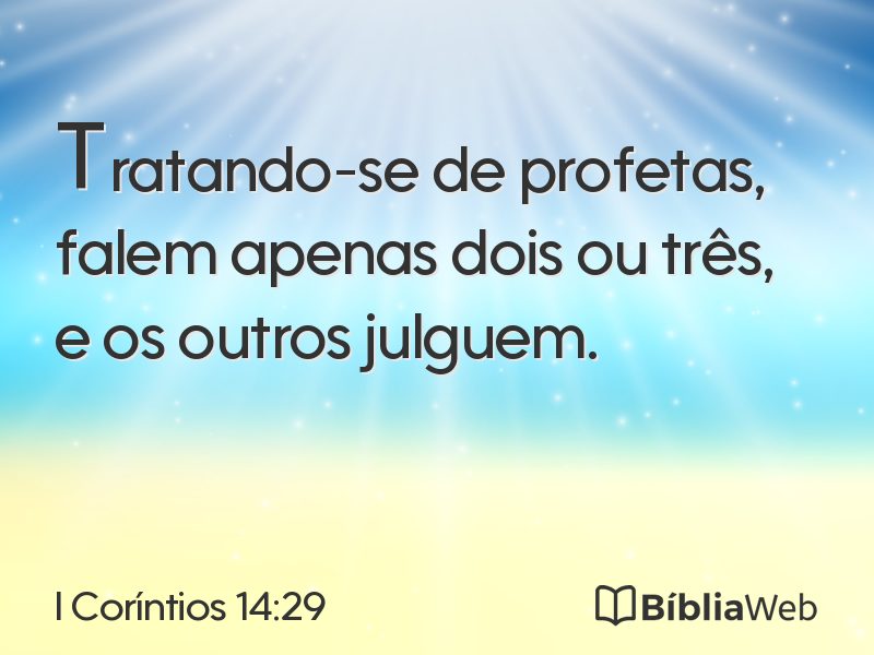 I Coríntios 14:29 em imagem para compartilhar