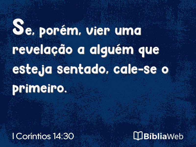 I Coríntios 14:30 em imagem para compartilhar