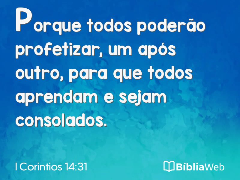 I Coríntios 14:31 em imagem para compartilhar