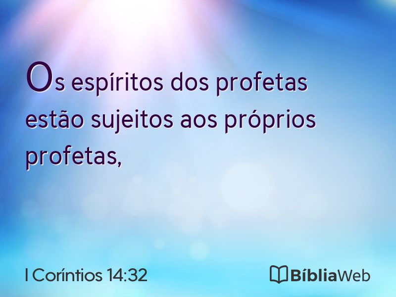 I Coríntios 14:32 em imagem para compartilhar