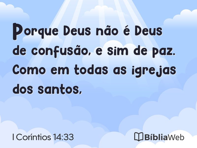 I Coríntios 14:33 em imagem para compartilhar