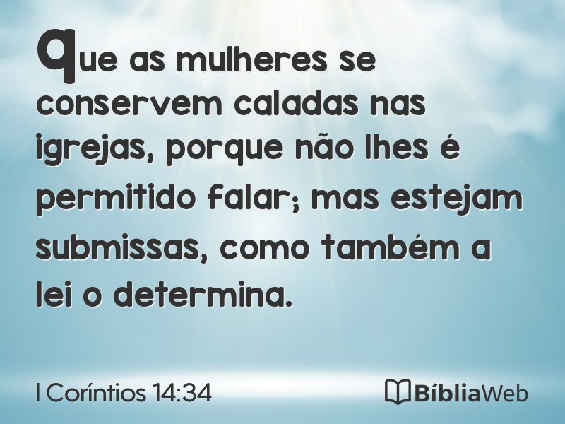I Coríntios 14:34 em imagem para compartilhar