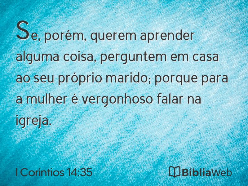 I Coríntios 14:35 em imagem para compartilhar