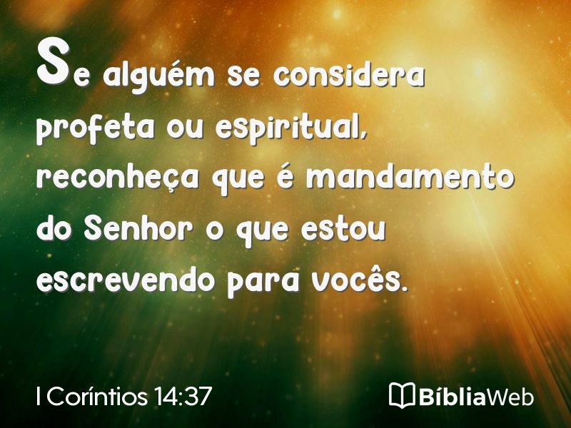 I Coríntios 14:37 em imagem para compartilhar