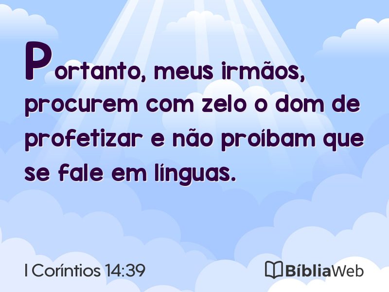 I Coríntios 14:39 em imagem para compartilhar
