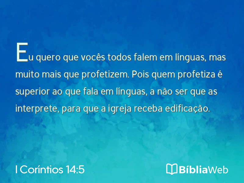 I Coríntios 14:5 em imagem para compartilhar