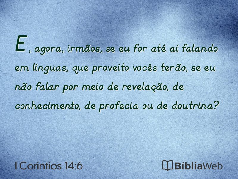 I Coríntios 14:6 em imagem para compartilhar