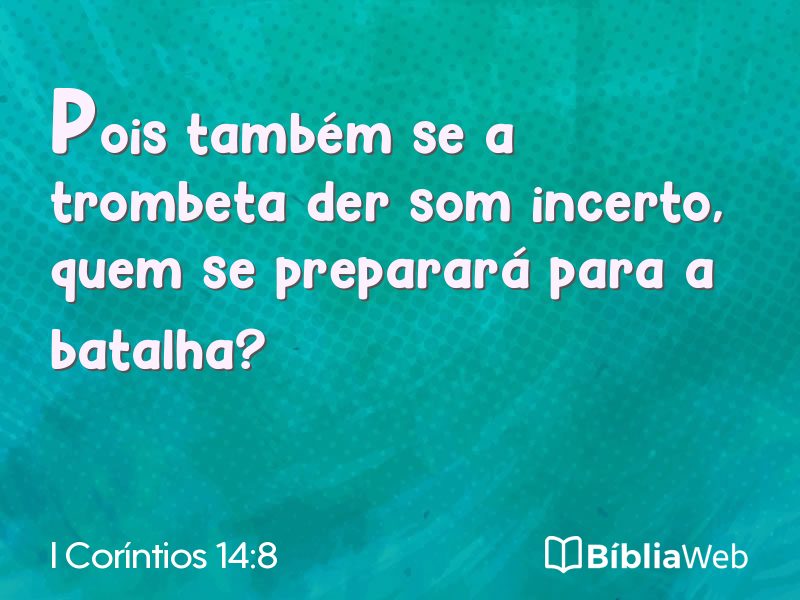 I Coríntios 14:8 em imagem para compartilhar