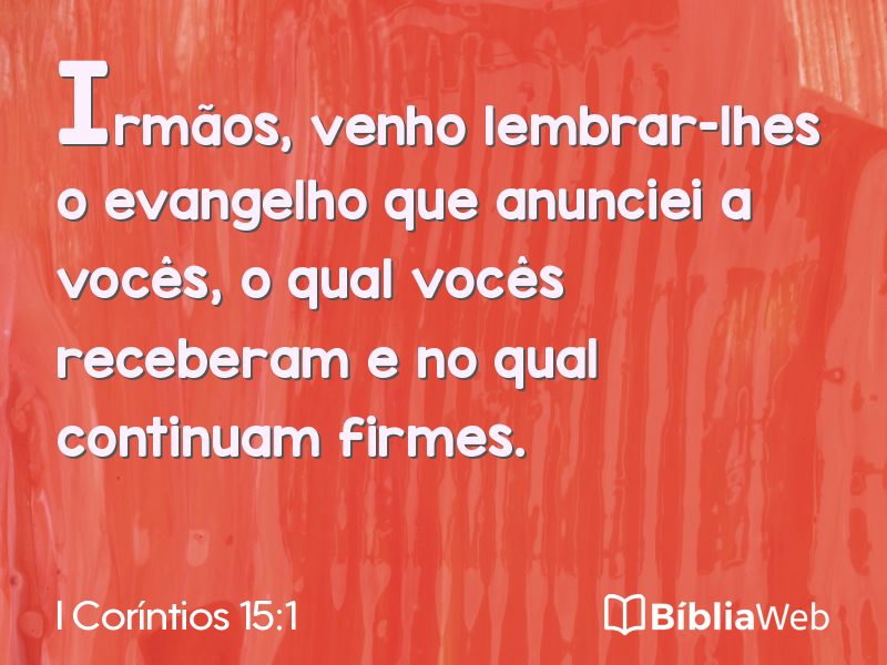 I Coríntios 15:1 em imagem para compartilhar