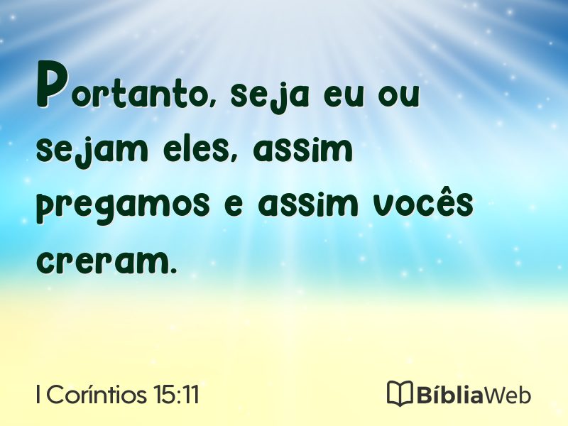 I Coríntios 15:11 em imagem para compartilhar