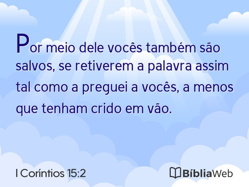 I Coríntios 15:2 em imagem para compartilhar