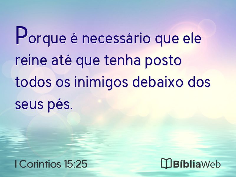 I Coríntios 15:25 em imagem para compartilhar