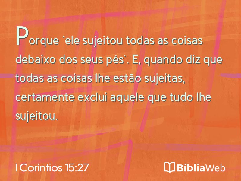 I Coríntios 15:27 em imagem para compartilhar
