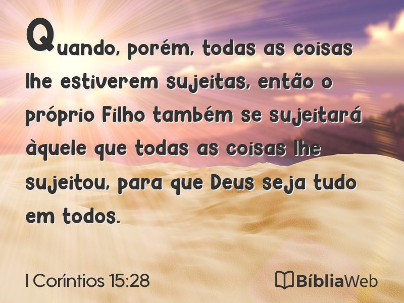 I Coríntios 15:28 em imagem para compartilhar