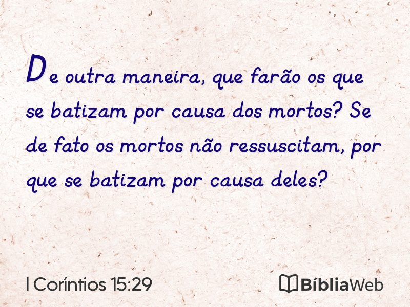I Coríntios 15:29 em imagem para compartilhar