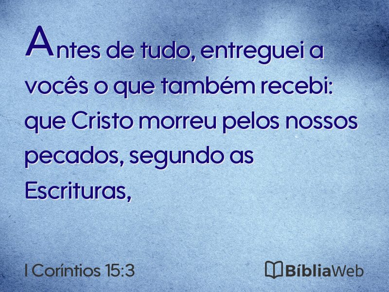 I Coríntios 15:3 em imagem para compartilhar