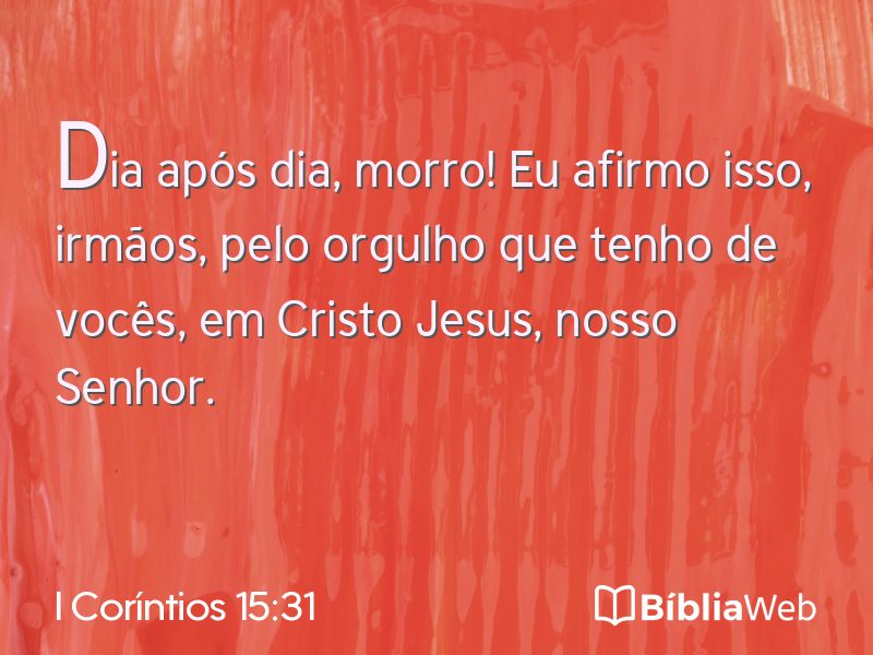 I Coríntios 15:31 em imagem para compartilhar