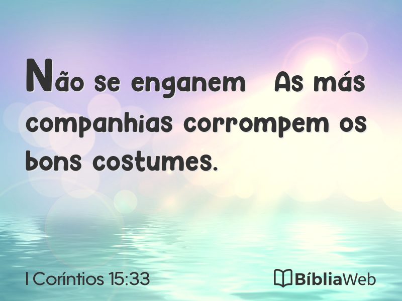 I Coríntios 15:33 em imagem para compartilhar