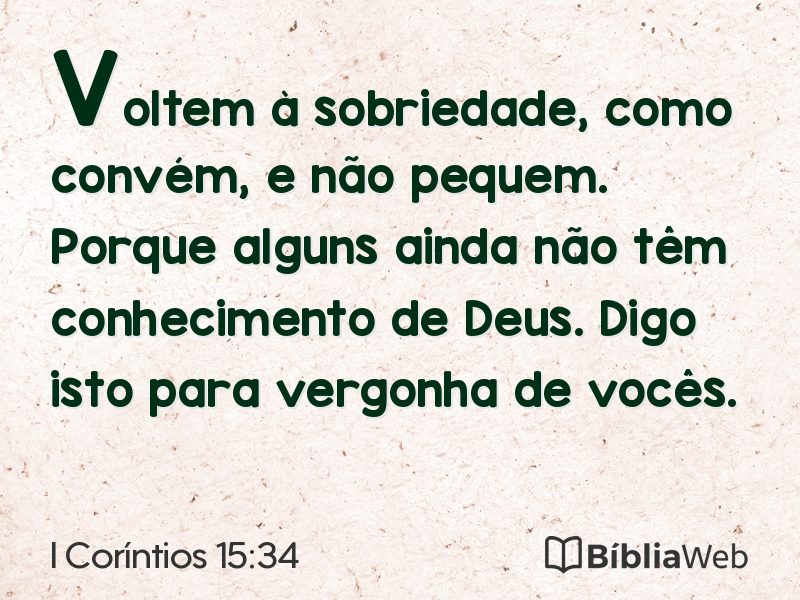 I Coríntios 15:34 em imagem para compartilhar