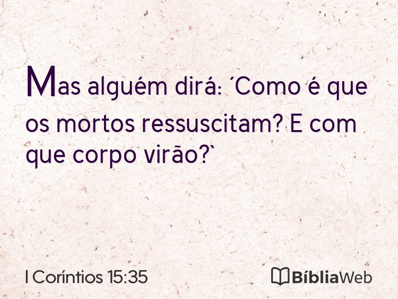 I Coríntios 15:35 em imagem para compartilhar