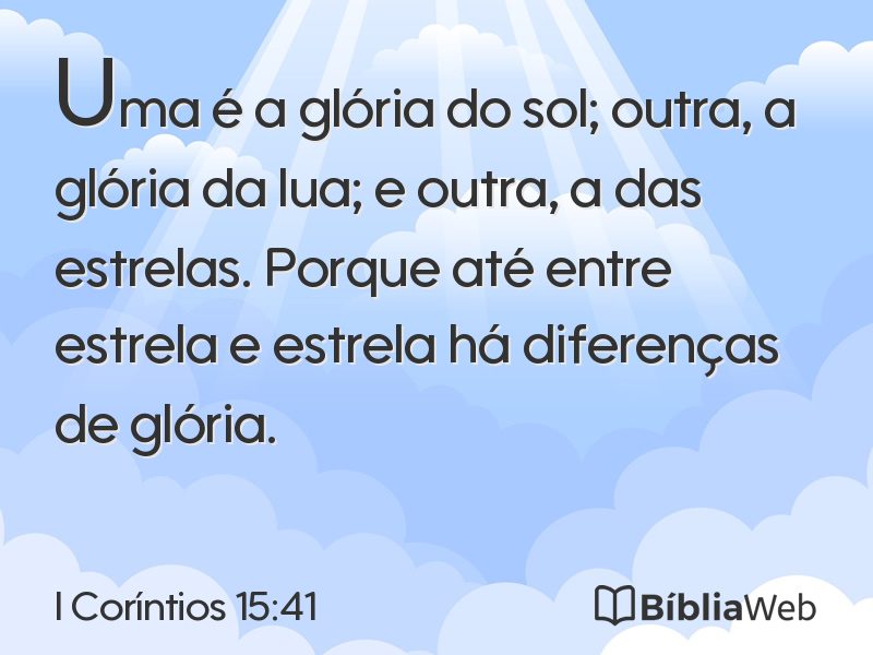 I Coríntios 15:41 em imagem para compartilhar