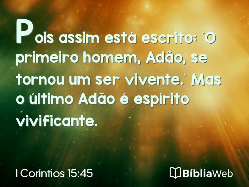 I Coríntios 15:45 em imagem para compartilhar