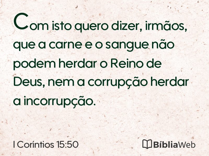 I Coríntios 15:50 em imagem para compartilhar
