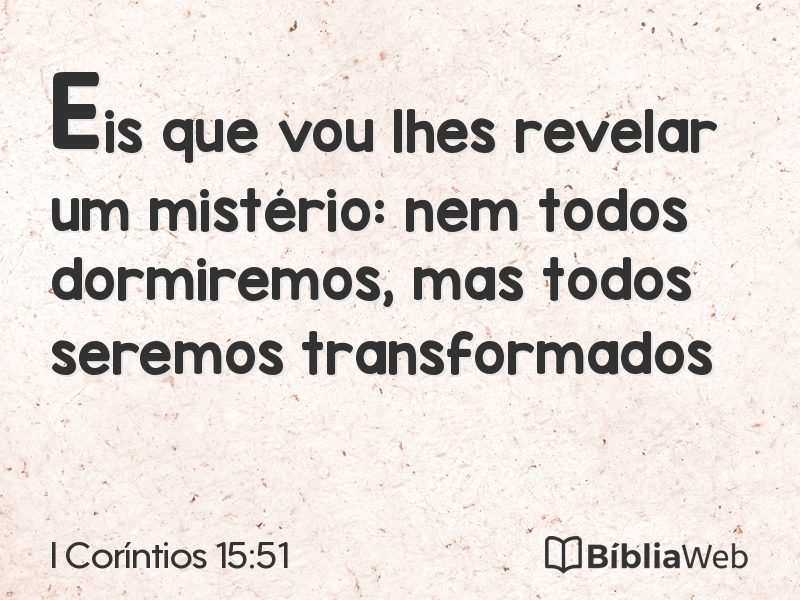 I Coríntios 15:51 em imagem para compartilhar