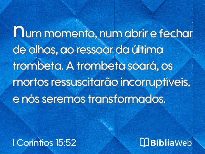 I Coríntios 15:52 em imagem para compartilhar