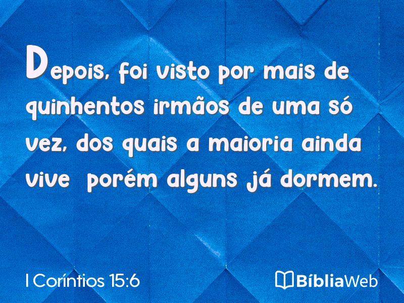 I Coríntios 15:6 em imagem para compartilhar