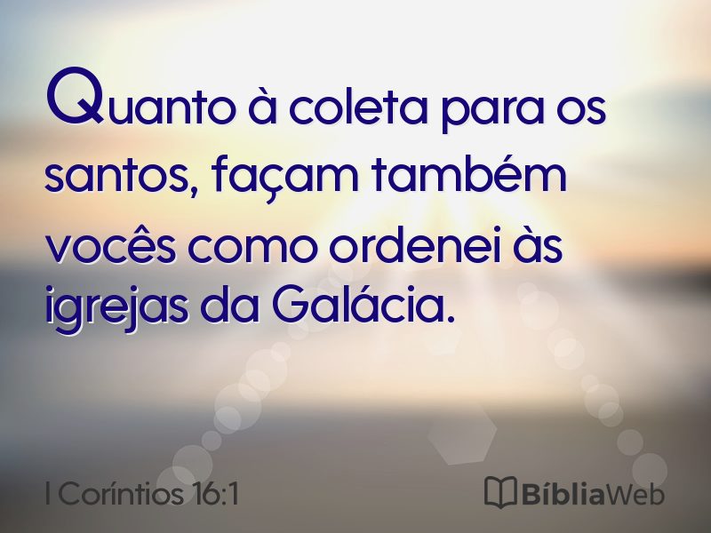 I Coríntios 16:1 em imagem para compartilhar