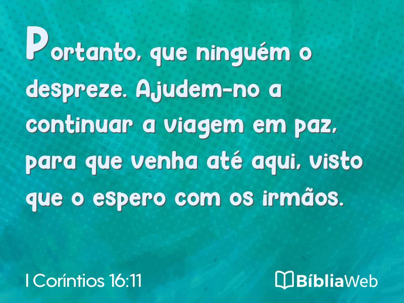 I Coríntios 16:11 em imagem para compartilhar