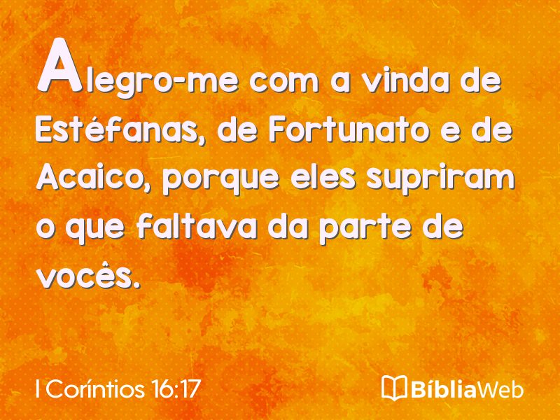 I Coríntios 16:17 em imagem para compartilhar