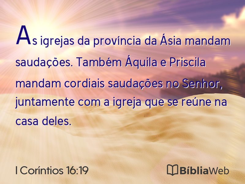 I Coríntios 16:19 em imagem para compartilhar